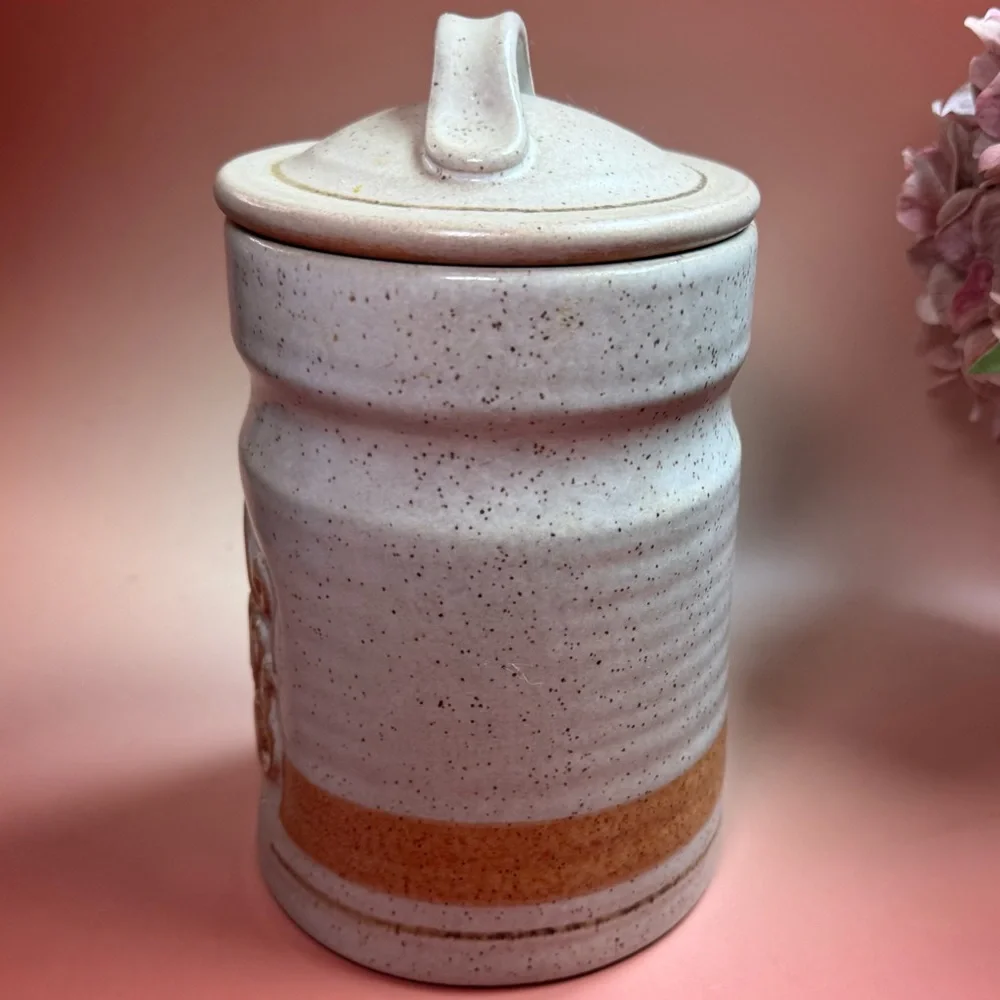 Vintage 1970’s earthware pottery sugar canister